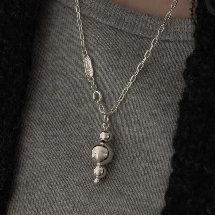 Серебро925 сора шарик ожерелье (2color)