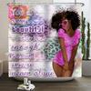 African American Woman Shower Curtain Sexy Black Girl Lady Inspirational Queen Abstract Boho Waterproof Bathroom Shower Curtain