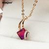 SIMJOO Rose Gold Zircon Necklace Women's Fashion Personality Pendant Light Luxury Clavicle Chain