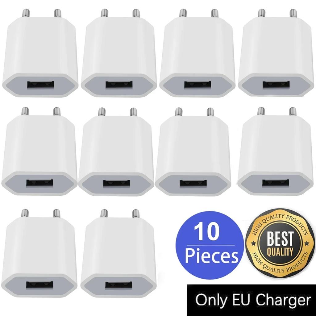 10pcs/lot US/EU Plug 5V 1A AC USB Charger Wall Power Adapter For Samsung iPhone 7 8 X Xr Xs Max HTC Cell Phones