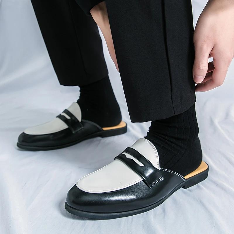Модная мужская формальная обувь, тапочки, лакированная кожа, туфли для платья, роскошный бренд, деловой офис, свадебные мюли, обувь, мужская обувь, zapatillas