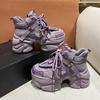 Fashion New Women Winter Warm Chunky Sneakers Thick Bottom Shoes High Platform Vulcanize Shoes Autumn Bling Casual Sports Dad Shoes 8CM