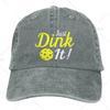 Pickleball Just Dink It Print Baseball Cap for Men Women Adjustable Pickle Ball Hat Unisex Casual Denim Cap