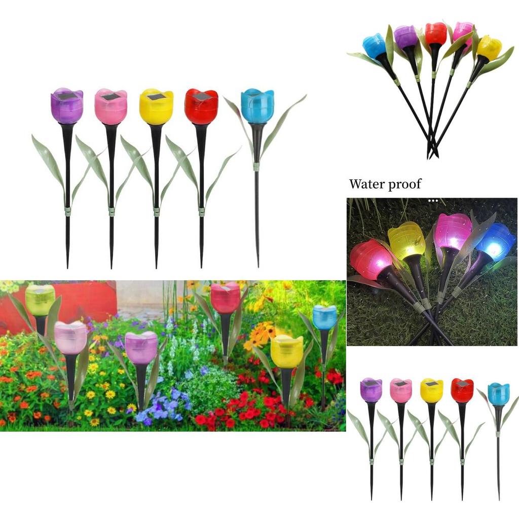Solar Tulip Garden Courtyard Lawn Landscape Night Light Waterproof Led Lamp For Outdoor Decoration