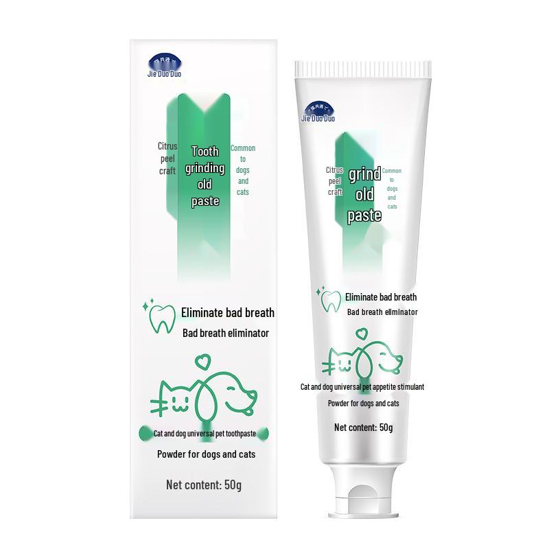 Зубная паста для питомцев 50 г: Съедобная зубная паста для кошек и собак с напальчником - Свежее дыхание и чистые зубы