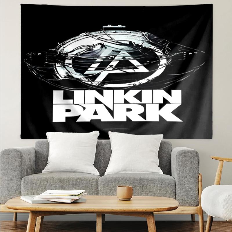 Linkin Park band logo Tapestry for Bedroom Aesthetic Classroom Tapestries Wall Hanging for Living Room Dorm Office,Ideal Creative Gift