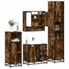 VidaXL Bathroom Furniture Set 4 Pcs Smoked Oak Engineered Wood, Bathroom Cabinet, Storage Cabinet of 3301227