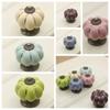 Single Hole Ceramic Pumpkin Handle European Style Drawer Knobs Retro Cabinet Knob  Furniture