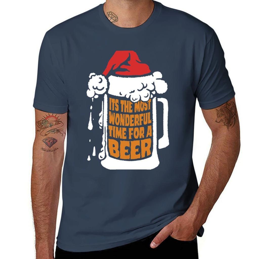 its the most wonderful time for a beer funny christmas beer drinking ugly christmas sweater for people who love to drink TShirt