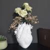 White Vase Heart Shape Resin Ornament Model Room Countertop Living Room Vase Dining Table Dried Flower Arrangement
