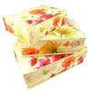 [K5033] - Set of 3 Nesting Souvenir Boxes 'Jardin Botanique' Orange Pink Beige