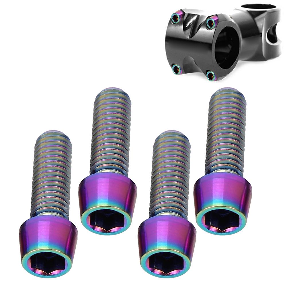 4 шт. M6*18 мм конические болты из титанового сплава для велосипеда, фиксированные винты для выноса горного велосипеда