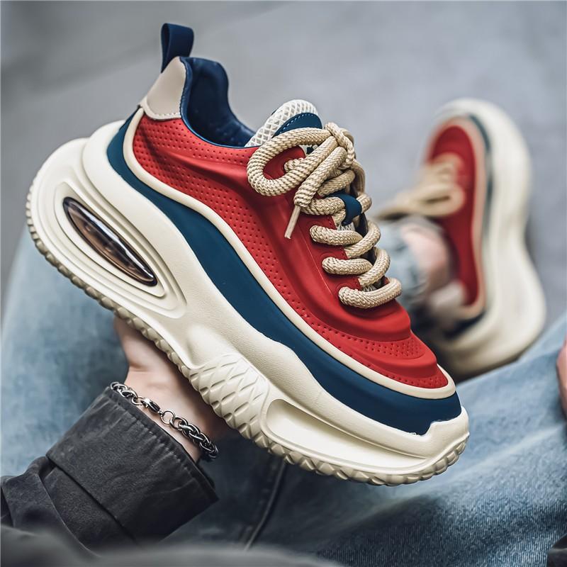 2025 осень новинка модная мужская обувь с низким верхом в цвете европейские туфли для папы на толстой подошве, увеличивающие рост, повседневная обувь