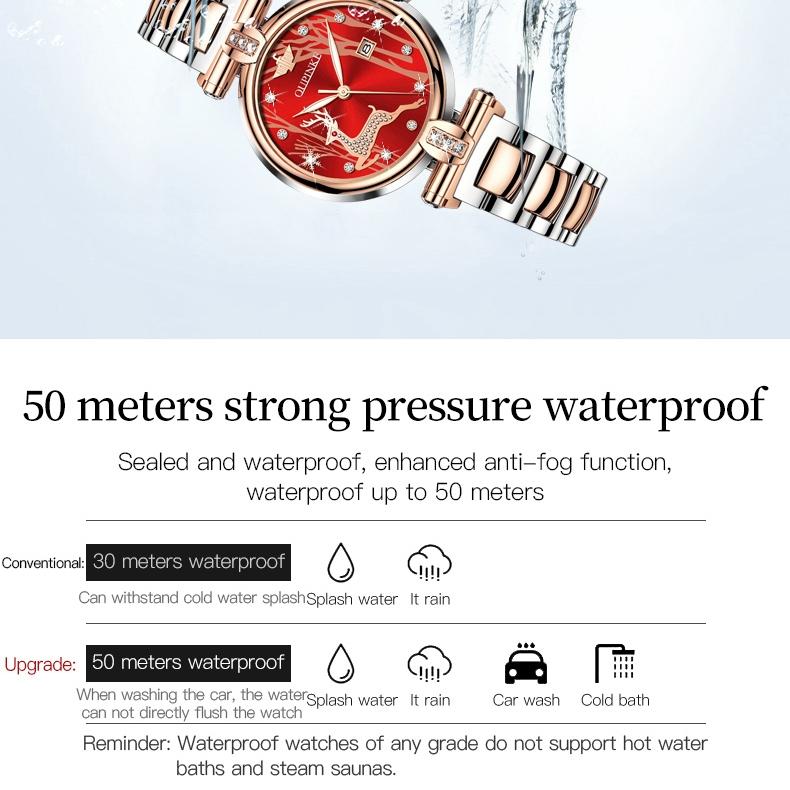 OUPINKE Часы Модный бренд Автоматические механические часы Водонепроницаемые женские часы