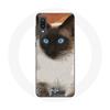 Чехол для Samsung Galaxy A02 Сиамский Кот Черно-Белый Голубые Глаза