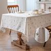 Amazon Popular Japanese-Style Striped Linen Tablecloth Tables And Chairs Simple Plain Tassel Atmosphere Decorative Cloth Dining Table