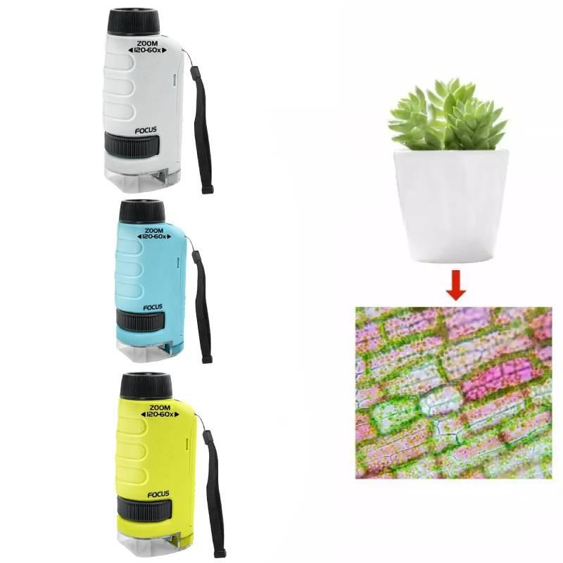 Портативный ручной оптический микроскоп высокого разрешения, образовательный научный набор для детей