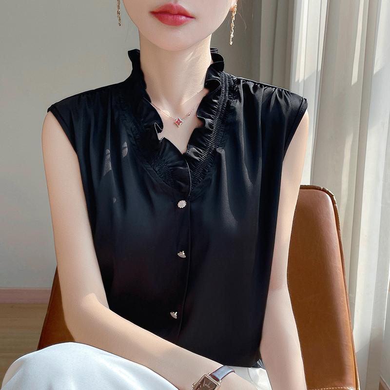 Женская летняя рубашка из шелка тутового шелкопряда, 50% шелка, 50% полиэстера, дышащая, легкая, с короткими рукавами, для поездок на работу, повседневная мода