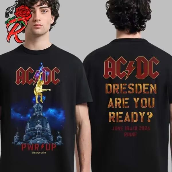 AC DC Band Concert Summer 2025 Europe Tour Poster Classic Men's and Women's T-shirt Parent-child Printed Short Sleeve