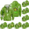 Men's Christmas Print Hooded Half-Zip Casual Sports Sweatshirt