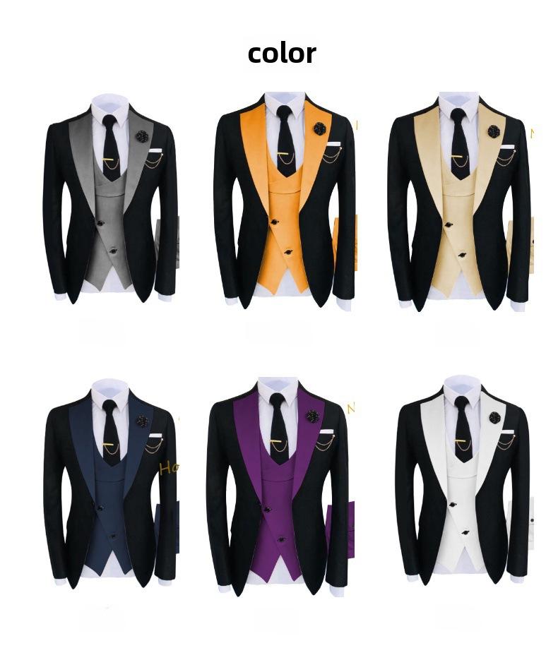 Men's Plus Size One-Button Double Vented Three-Piece Suit