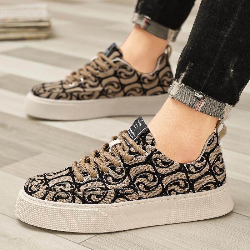 Кроссовки из парусины для мужчин, модные, весна-осень, повседневные, мужские туфли на платформе, на шнуровке, нескользящие, износостойкие, спортивная обувь