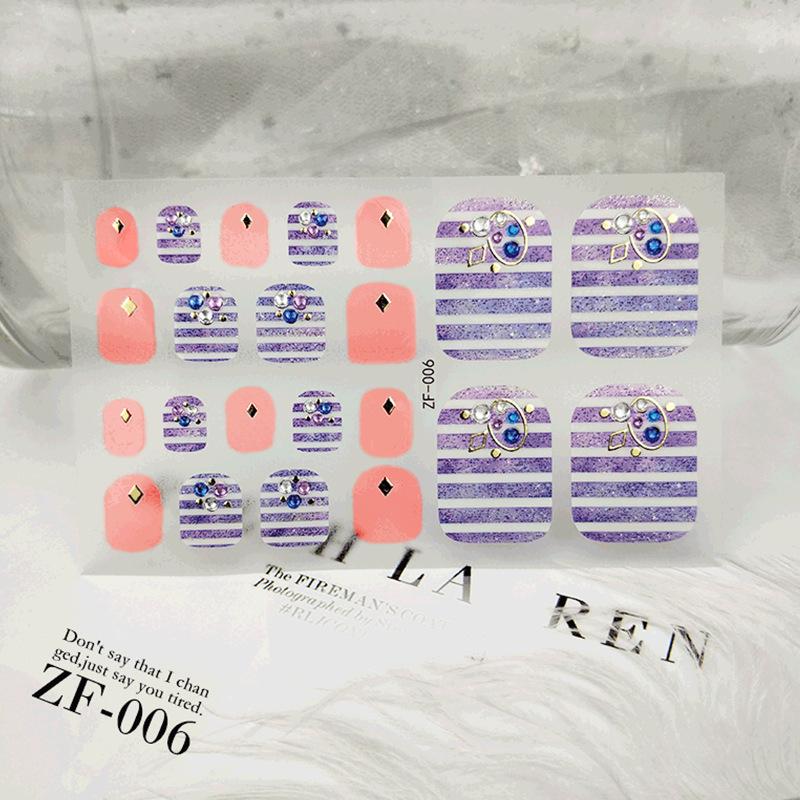 New Foot Stickers, Nail Art Stickers, Waterproof Onion Powder 5D Imitation Diamond Toenail Stickers