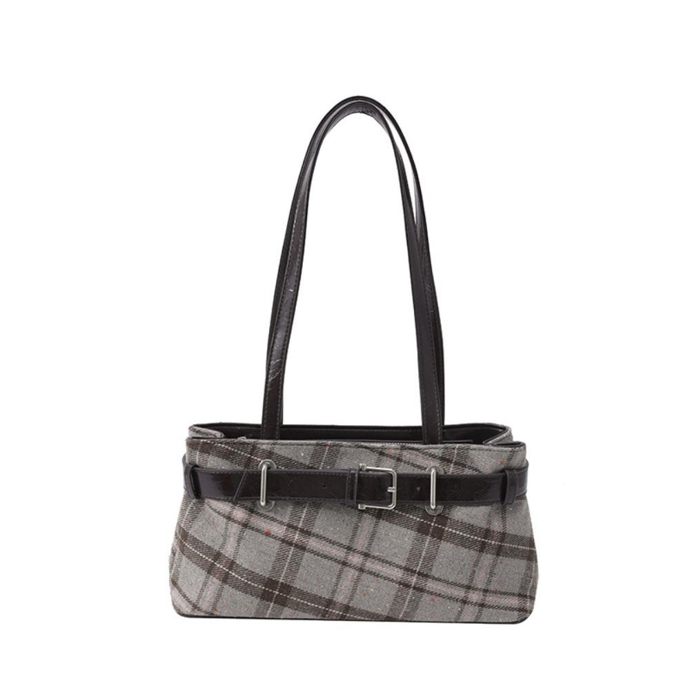 Fashion Boho Shoulder Bag New Plaid Plaid Handbag Lightweight Tote Bag Women Girls Underarm Bag Women's Bag Nice Gift