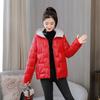 2024 зимняя новая глянцевая теплая толстая куртка с капюшоном, женские корейские пуховые хлопковые парки, зимнее пальто, женская повседневная свободная верхняя одежда R002