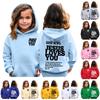 Детская толстовка с капюшоном для мальчиков и девочек, модная принтованная толстовка с длинными рукавами и карманом