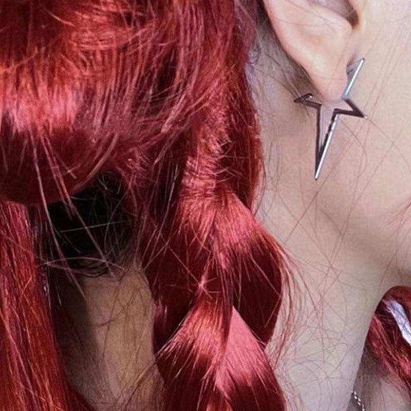 Большая звезда серьга нерегулярная ажурная инопланетная металлическая пентаграмма серьги гвоздик для женщин крутая девушка тренд Y2K ювелирные изделия НОВЫЕ