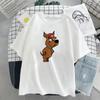 Женская футболка Kawaii Little Bear с принтом с коротким рукавом Спортивная футболка FeUnisex Harajuku Летняя японская аниме-мультяшная футболка большого размера унисекс