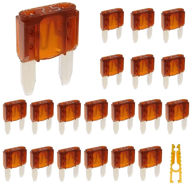 20pcs Mini Blade Fuse and 1 Fuse Puller 10A 32V Fast Blow for Replacement Fuses for Car/RV/Truck/Motorcycle/Boat (Mini 10 Amp)
