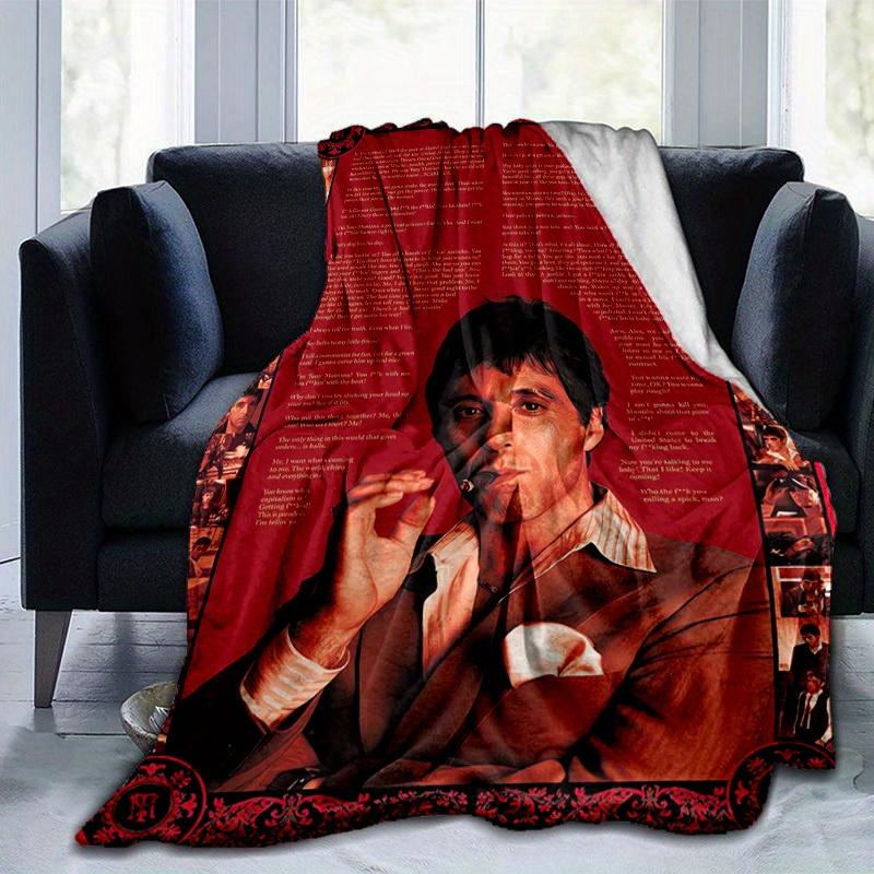 1pc Scarface-Inspired Home Decor, Living Room, Bedroom, or Travel, Perfect as a Gift, this Multi-Use Blanket is Ideal for Couches, Outdoor Activities,
