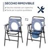 Folding Commode Chair with Removable Pot for Elderly and Disabled in Iron and Plastic Tubes 52 x 50 x 75cm