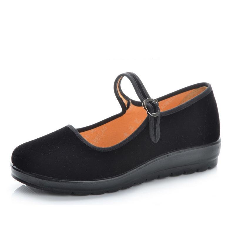 Старые пекинские матерчатые туфли женские туфли черные матерчатые туфли нескользящие рабочие туфли с мягкой подошвой туфли для танцев туфли для мам рабочие туфли для гостиниц