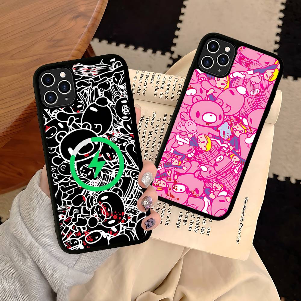 Cartoon G-gloomy Bear Phone Case For IPhone 16 15 14 13 12 11 17 Pro Max Plus Magnetic Wireless Cover