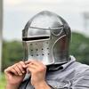 Wearable Barbute Helmet – Knight Templar Fantasy Armor, LARP SCA Medieval Cosplay Helmet, Halloween Costume Accessory