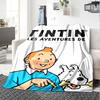The Adventures of Tintin Theme Printed Blanket - Perfect for Couch, Bed, Travel & Outdoor Use | Machine Washable, Cozy & Durable.