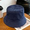 Вельветовая шляпа вышивка осенне-зимняя панама мужская универсальная теплая шляпа-ведро панама тренд
