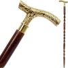 Трость мужская, дерби, трость с деревянной ручкой из черного дерева и латуни в форме буквы Т, золотистого тона, натуральное дерево, унисекс