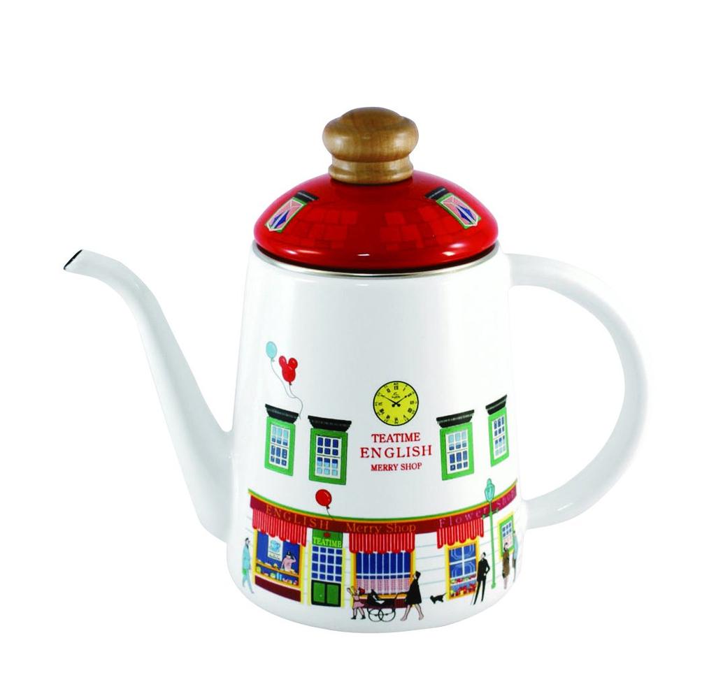 Fuji Enamel Coffee Pot, Induction Compatible, 11cm, Enamel Drip Pot, Merry Shop, MM-11CP, Small