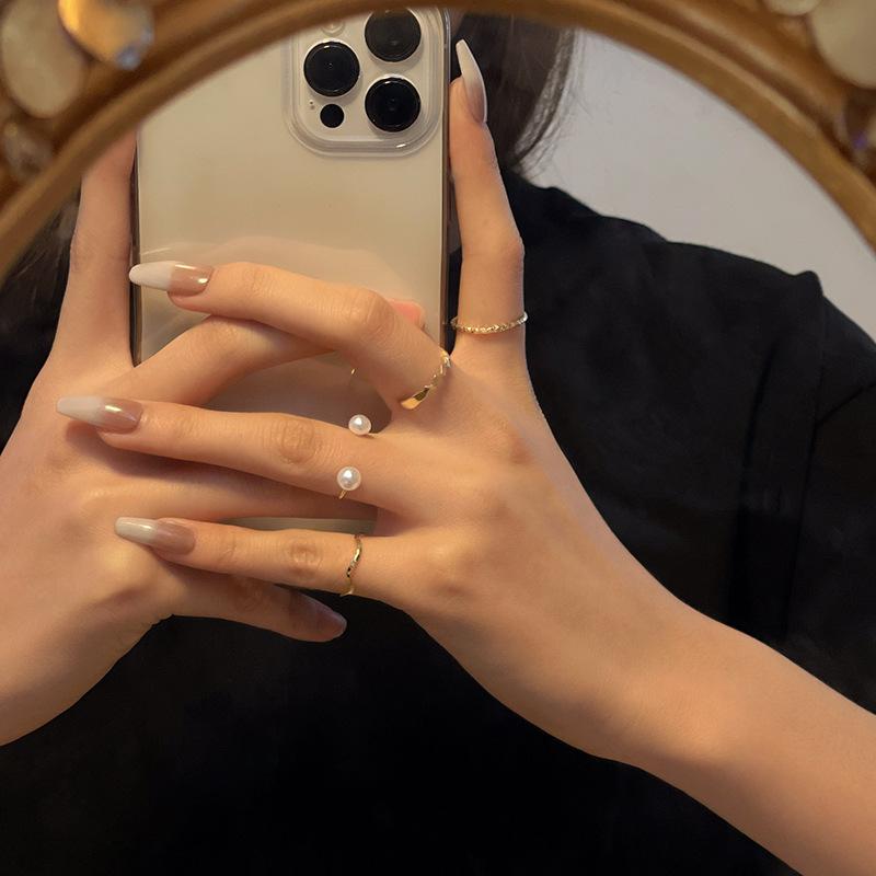 Комплект колец Love с корейским цирконием — роскошные простые кольца для универсального стиля