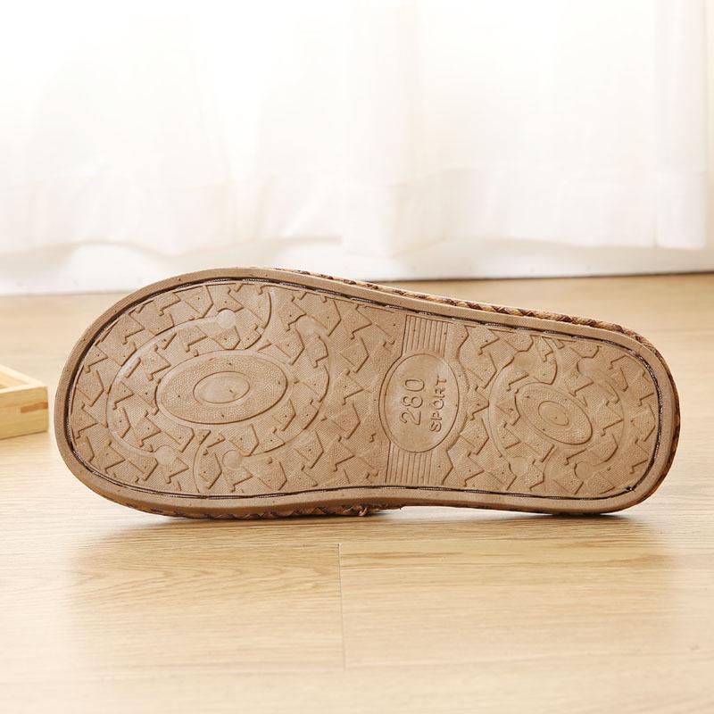 Ретро-модные женские дышащие соломенные тапочки