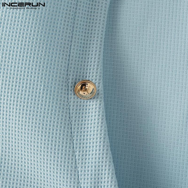 INCERUN Мужские майки оверсайз с вырезом на шее, без рукавов, текстурные, повседневные