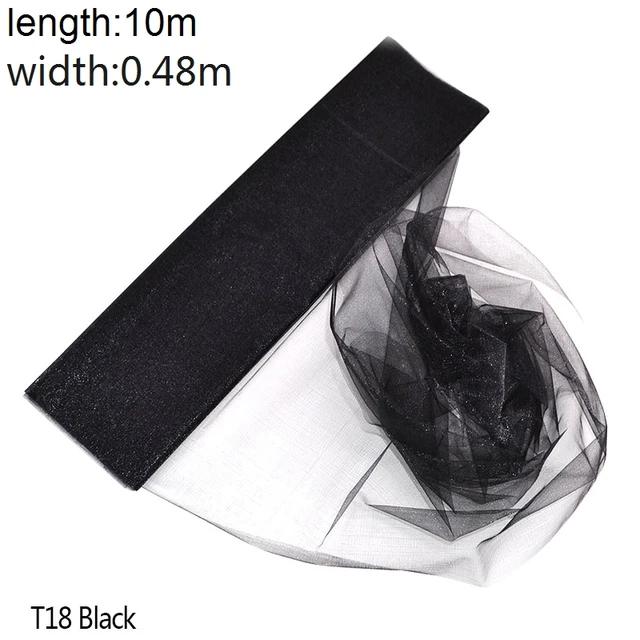 New 5/10m Tulle Wedding Organza Roll Sheer Crystal Organza Fabric for Wedding Decoration Mariage Yarn Birthday Event Party Suppl