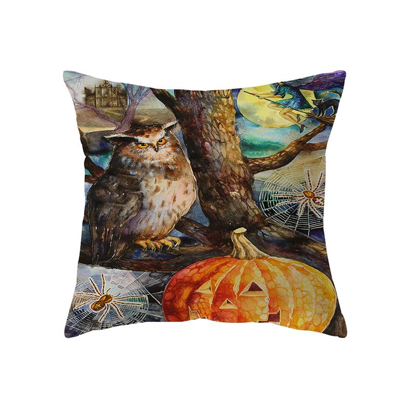 Devil Pumpkin Throw Pillow Cover Halloween Theme Throw Pillow Cover Sofa Chair Bed Cushion Cover Home Decor