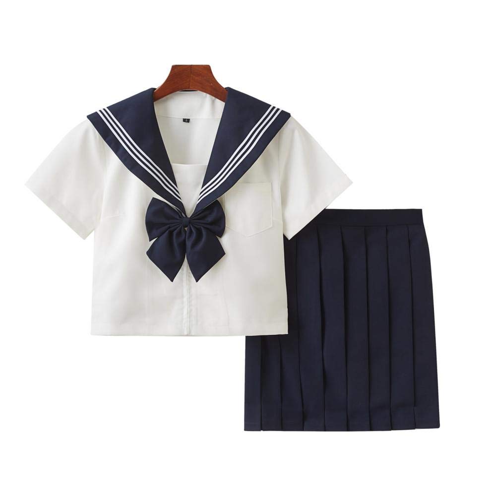 Aculldo Sailor White Short Long and White Kansai Open Cute Cosplay JK Student High School Student School Cultural Authentic Uniform Sleeve Size