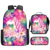 Kids Unicorn Backpack School - Cute Animal Print Oxford Fabric Dual-Strap Bag With Breathable Padded Straps