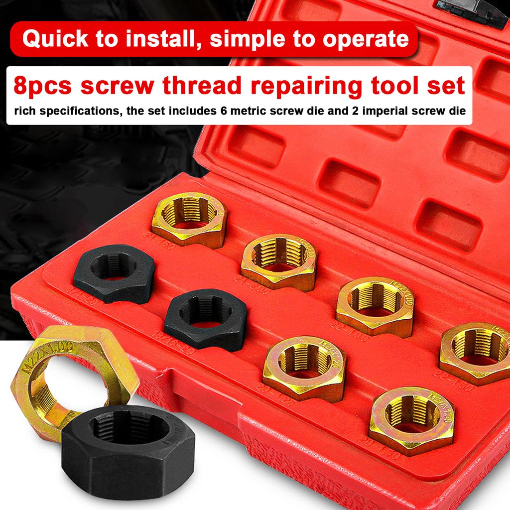 8 шт., ремонтный комплект для ремонта винта трансмиссионного вала автомобиля, набор для ремонта метрической дюймовой резьбы, автомобильный винт
